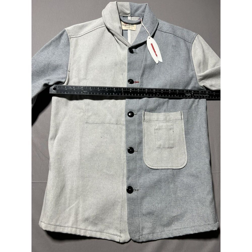 Imperfects Jacket Mens Shepards‎ Denim Button Up Patchwork Chore Coat Shacket XS - Picture 12 of 16